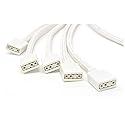 MICRO CONNECTORS 70cm Premium Sleeved 3-Pin 1 to 5 Addressable (ARGB) Splitter Cable (White, F04-15AS70-W)