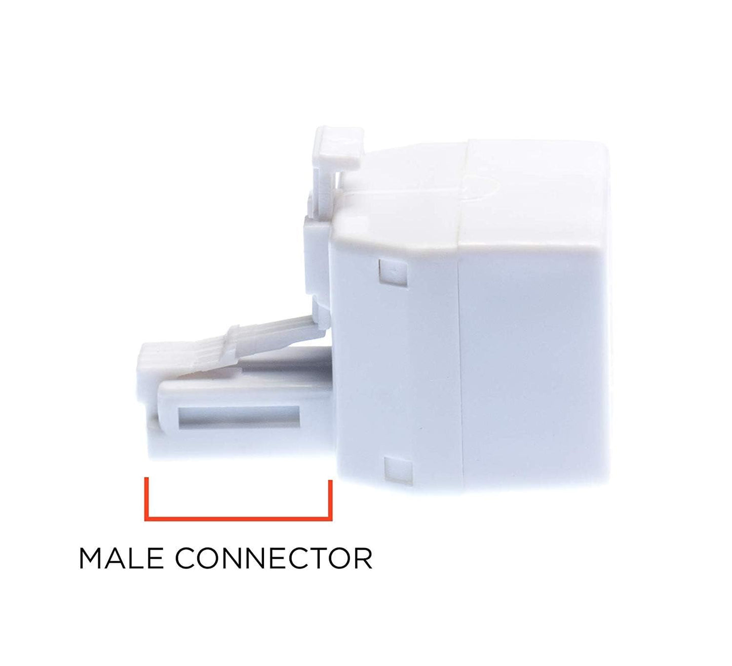 THE CIMPLE CO Duplex Jack Phone Wall Adapter - 3 Pack, White - 2-Way Telephone Splitter (2 Lines) Wall Jack Phone RJ11 Adapter