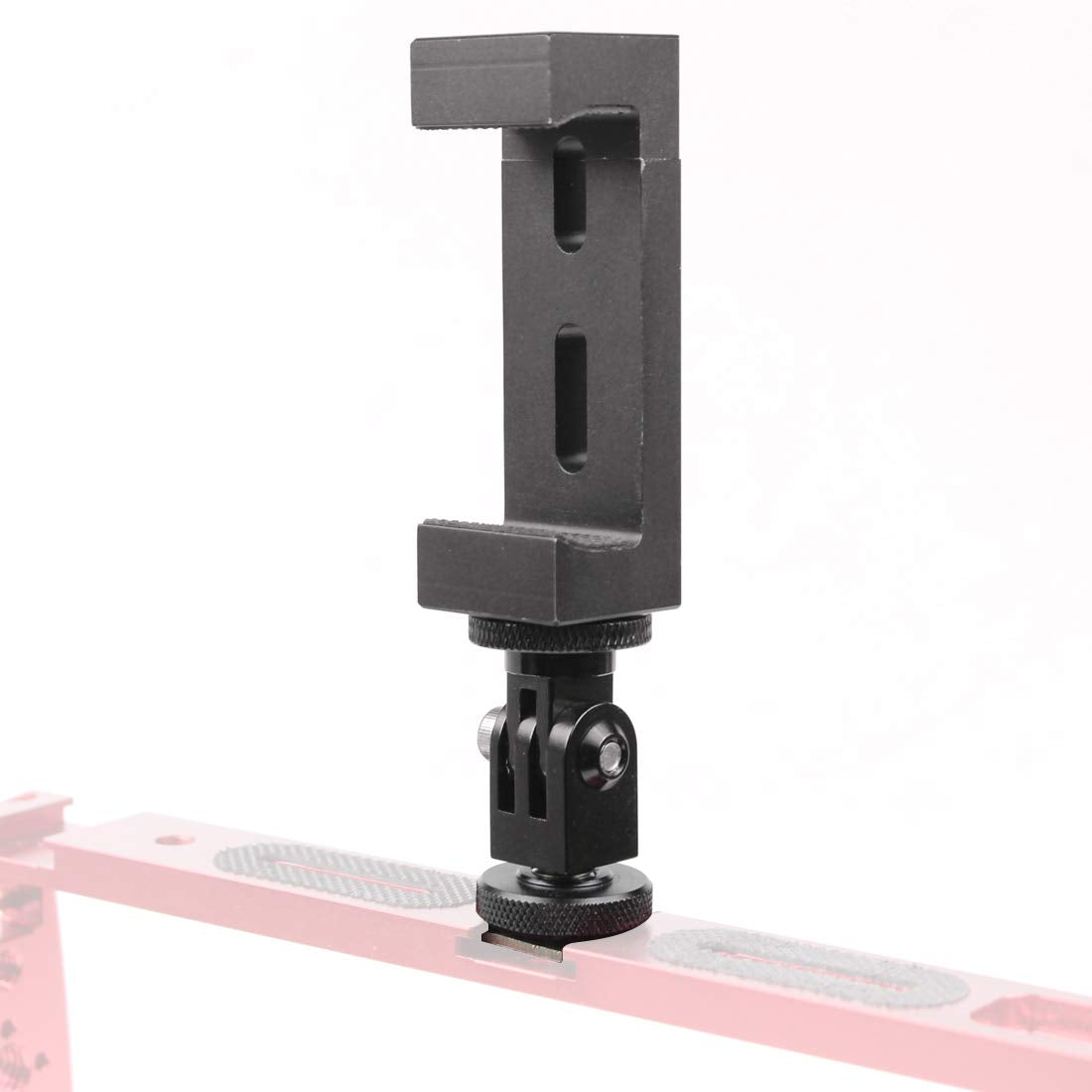 BGNing Aluminum Mobile Phone Holder Photographic SLR Camera Gmibal Tripod Smartphone Clip Cold Shoe Mount Selfie Stick 1/4" Hole Clamp (with Cold