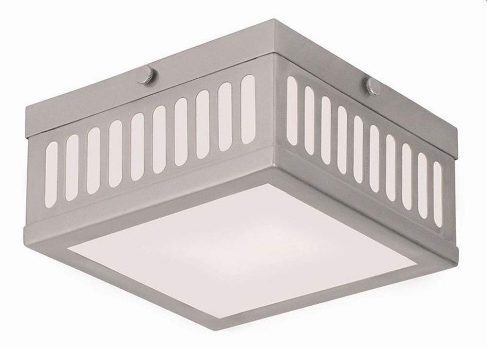 Livex Lighting 73162-91 Prentice 2 Light Ceiling Mount, Brushed Nickel