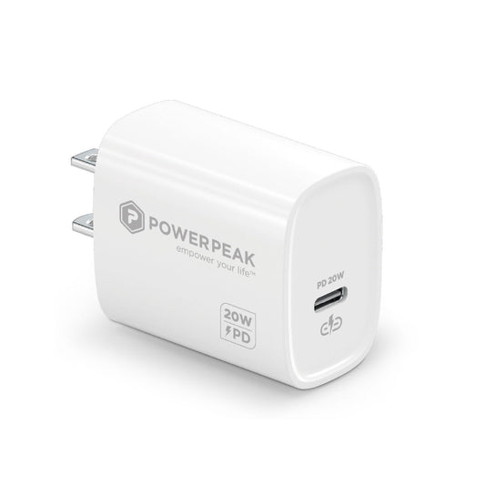 POWERPEAK 20W Fast Charger, USB-C Port, 20W USB-C Power Adapter PD, Compact Power Adapter for iPhone 17/17 Pro Max, Galaxy, Pixel, Smart-iQ Technology