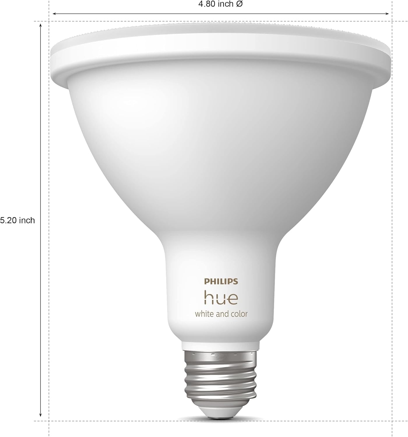Philips Hue Smart 100W PAR38 LED Bulb - White and Color Ambiance Color-Changing Light - 1 Pack - 1300LM - E26 - Outdoor - Control with Hue App - Works
