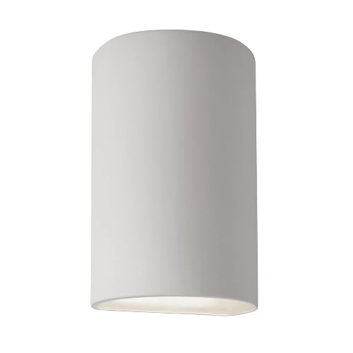 Justice Design Group CER-0945-BIS Ambiance 9.5" Transitional Dimmable Wall Sconce Wall Light for Living Room, Hallway or Bedroom, Bisque
