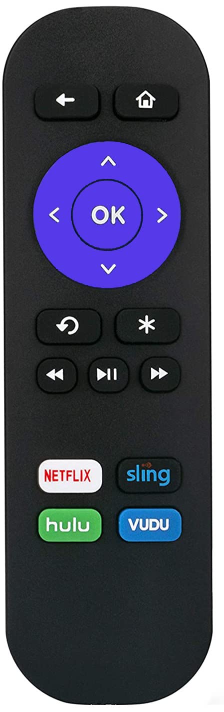 Remote Control Replaced for Roku 1 2 3 4 HD LT XS XD Roku Express 3900R Premiere 4620XB 4210XB 3900R 2500R 2700R 2450XB w/Channel Shortcut Buttons