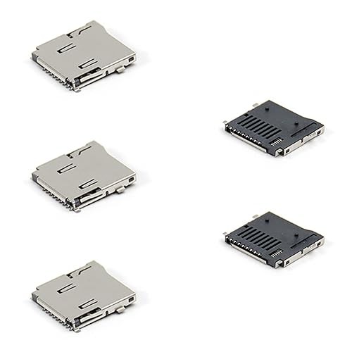 Fielect 10pcs TF Card Connector Holder Spring Loaded Push Type PCB Mount Connector 9 Pin