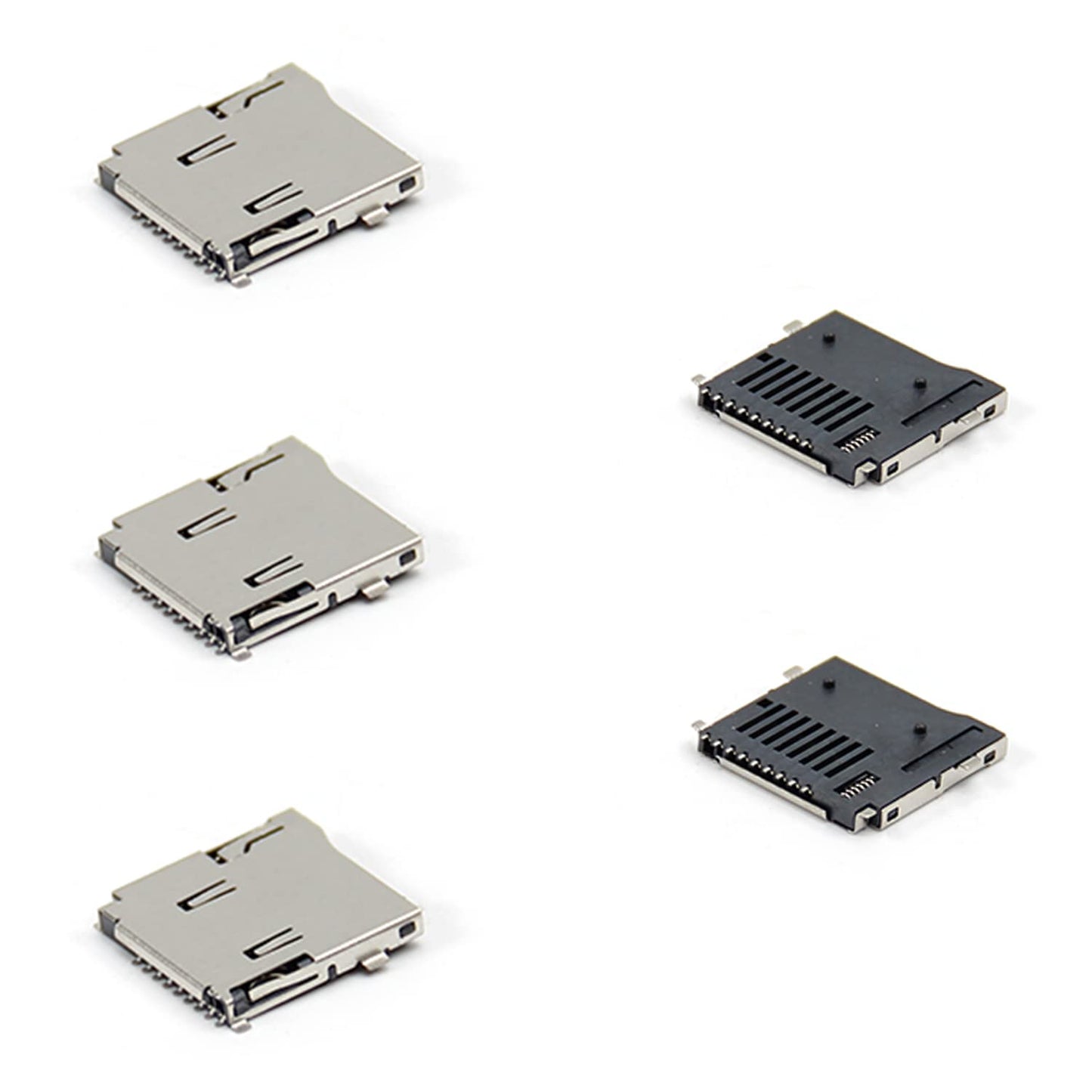 Fielect 10pcs TF Card Connector Holder Spring Loaded Push Type PCB Mount Connector 9 Pin