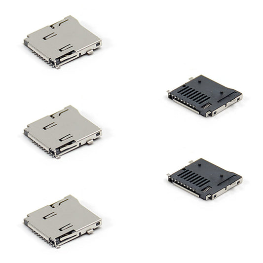 Fielect 10pcs TF Card Connector Holder Spring Loaded Push Type PCB Mount Connector 9 Pin