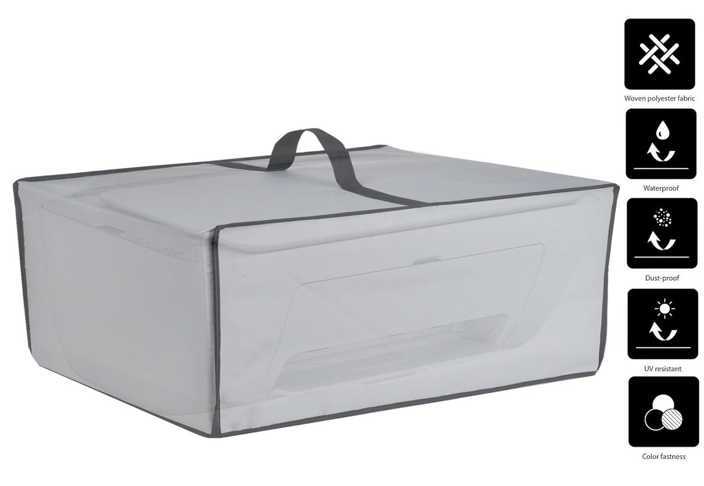 AF-WAN Heavy Duty Waterproof Double Layers Printer Dust Cover for HP DeskJet 2827e Wireless All-in-One Color Inkjet Printer (Silver Gray)