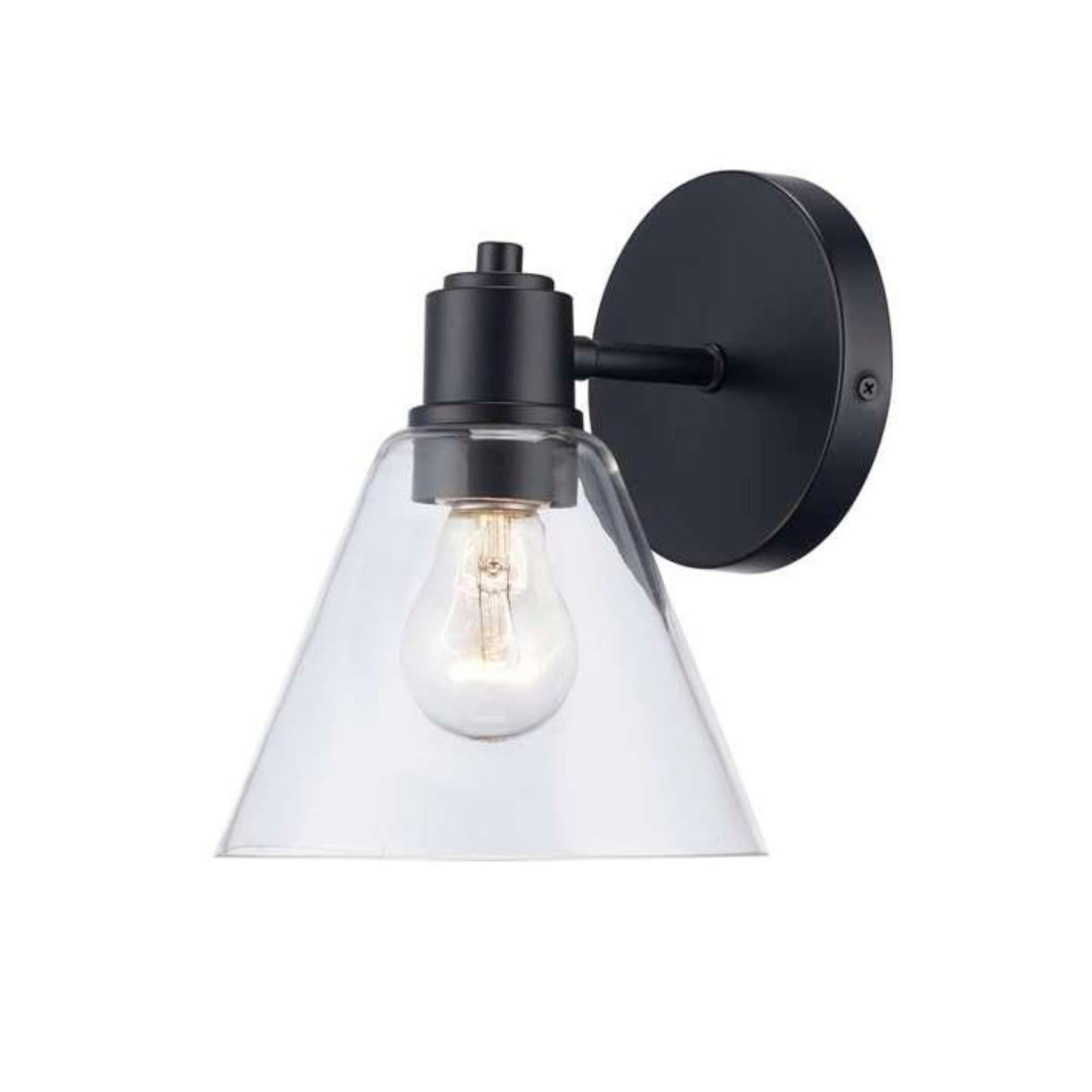 Asher Hamilton AHW-203BKCL 1 Light Boden Wall Sconce | One E26 Medium Base Bulb Required Sold Separately | 60 Watt Max | Damp Rated for Interior Use |