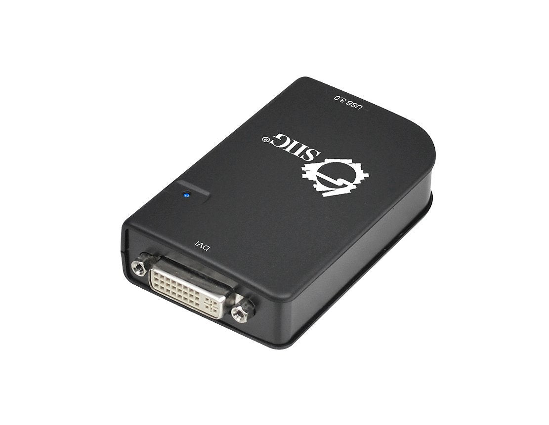 SIIG Compact USB 3.0 to DVI 512 MB External Video Adapter - DisplayLink DL-3100N Chipset - 2048x1152 Resolution for Windows and Macs (Black)