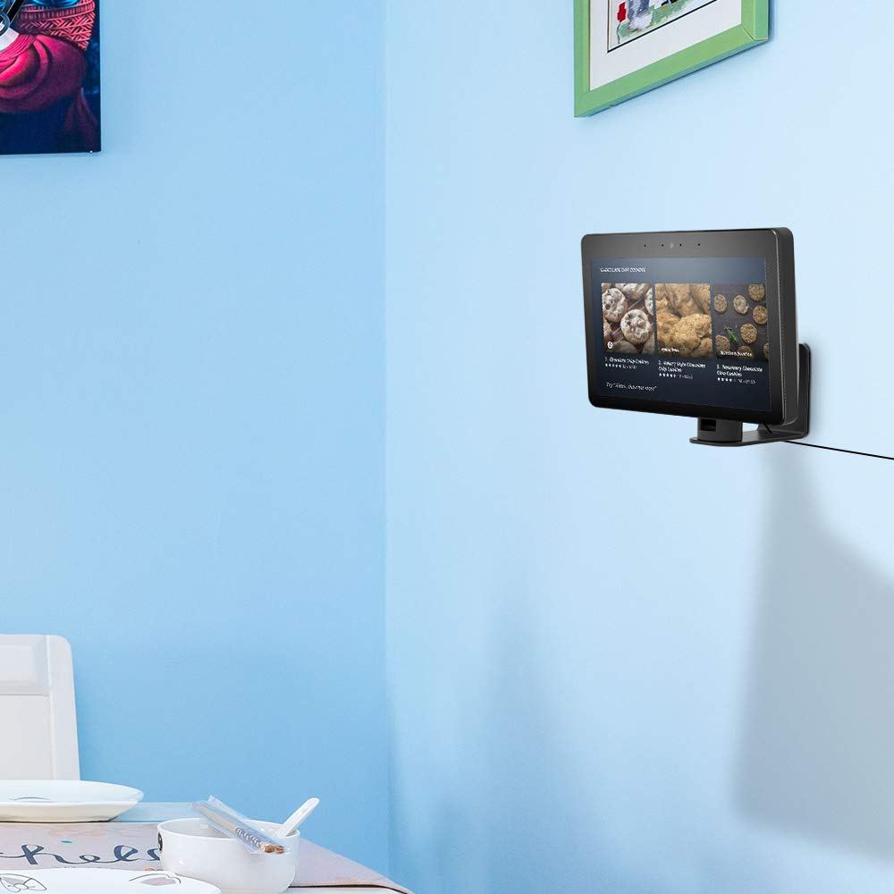 ATOPHK Wall Mount Stand for Echo Show 10 (2nd Generation) Horizontal 270 Degrees Rotation Longitudinal Angle Change Base Black?Not fit Echo Show 8 &