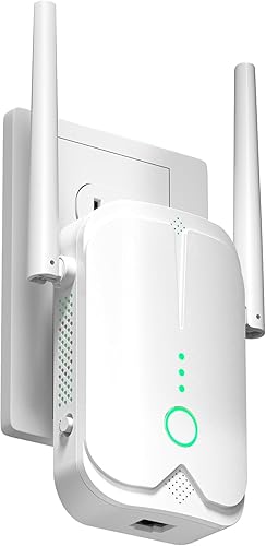 WiFi Extender Signal Booster Up to 9000sq.ft and 55 Devices, WiFi Range Extender, Wireless Internet Repeater, Long Range Amplifier with Ethernet Port