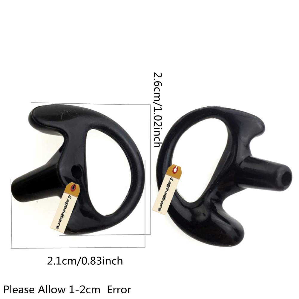 Lsgoodcare Replacement Earmold Earbud (Left and Right Ear) for Two Way Radio Acoustic Coil Tube Earpiece - Open Ear Insert Earmould Earbuds Black…