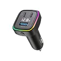 61W Super Fast Charging,Car Charger, 3-Port Cigarette Lighter Adapter, PD 35W & 25W USB C, QC 3.0 USB-A, 12V-24V, Voltage Display, 9-Layer Safety