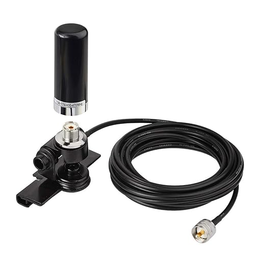 Bingfu Vehicle Ham Mobile Radio Antenna VHF UHF 136-174MHz 400-470MHz Car Truck Amateur Two Way Radio Low Profile Antenna with Lip Mount Fixed Bracket