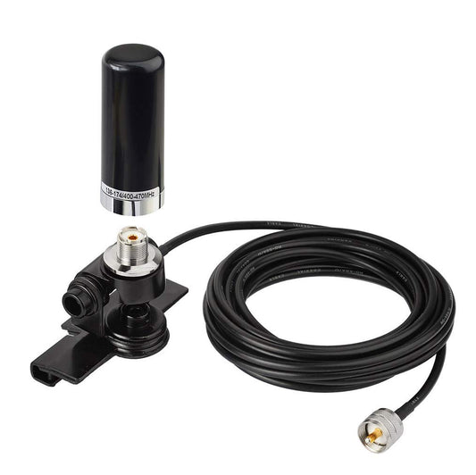 Bingfu Vehicle Ham Mobile Radio Antenna VHF UHF 136-174MHz 400-470MHz Car Truck Amateur Two Way Radio Low Profile Antenna with Lip Mount Fixed Bracket