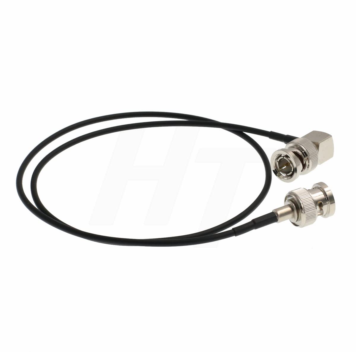 HangTon Camera Monitor HD 3G SDI Video Coaxial Cable 75ohm Right Angle BNC to Straight BNC Thin Flex Cable 2M