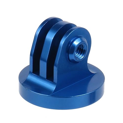 NovelGoal Mini Tripod Mount Adapter 1/4" Aluminium Alloy Base Compatible with GoPro Sports Action Camera Accessories (Blue)