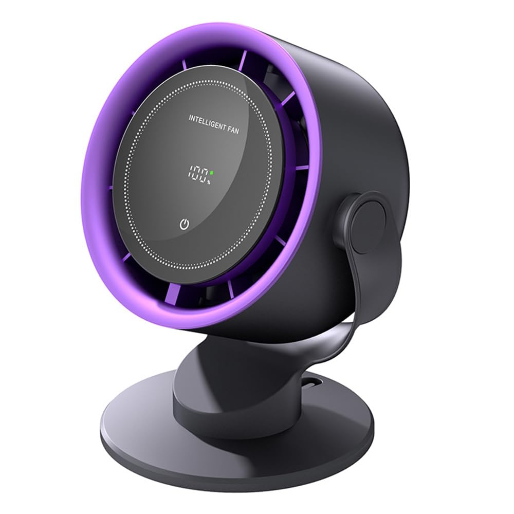YUEWO Wall-Mounted Desk Fan with LED Screen-6000mAh USB-C Rechargeable,Turbo Fan with 100 Adjustable Speeds,High-Velocity Airflow,Quiet Desktop