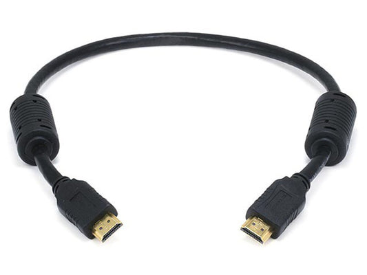 Monoprice 6079 1.5' 28AWG High Speed with Ethernet HDMI Cable with Ferrite Cores - Black