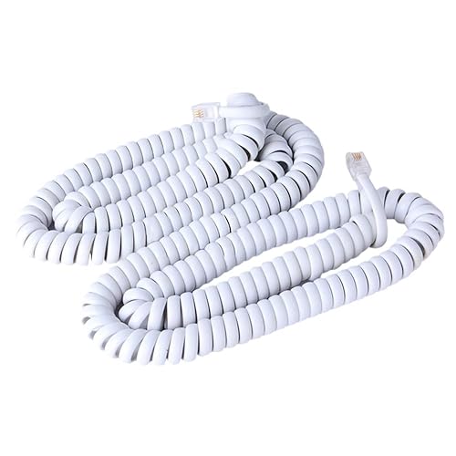 Trisonic 25 FT White Telephone Handset Cord, Standard