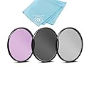 58mm 3 Piece Filter Kit (UV-CPL-FLD) for Canon Rebel T5, T6, T6i, T7i, T8i, EOS 80D, EOS 90D, EOS 77D, SL3 Cameras with Canon EF-S 18-55mm is STM Lens