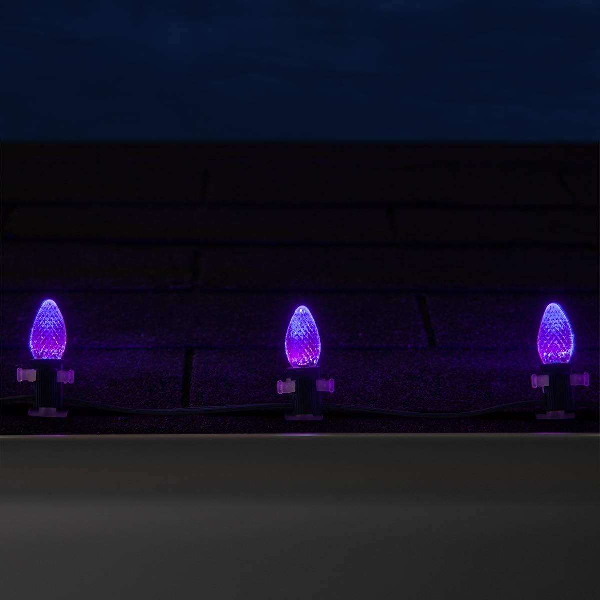 Kringle Traditions Purple C7 LED Christmas Light Bulbs - 25 Pack Dimmable SMD E12 Base Shatter Resistant Replacement Bulbs