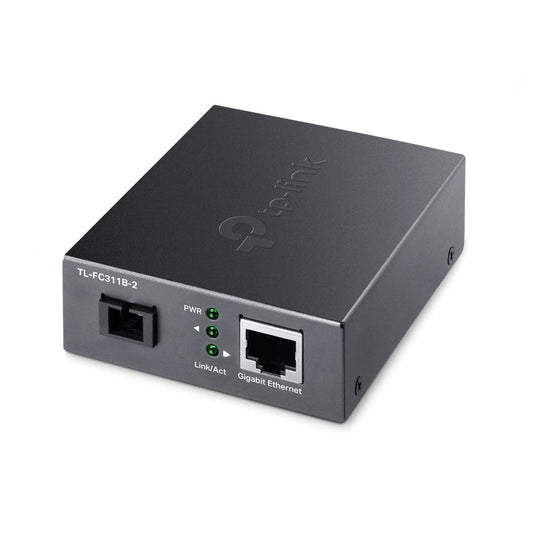 TP-Link TL-FC311B-2 | Gigabit WDM SFP to RJ45 Fiber Media Converter | Fiber to Ethernet Converter | 10/100/1000Mbps RJ45 Port to 1000Base-LX