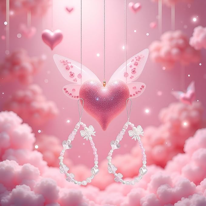 Senyango 2Pcs Pink Acrylic Beaded Mobile Phone Straps Anti-Lost Hand Strap Pendant Hanging Rope Phone Wrist Hand Lanyard Home Cell Phone Charms Button