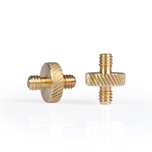 MegaGear Threaded Metal Screw Adapter for Tripod Monopod Ballhead Light Stand (1/4" to 1/4" Threaded) - (2-Pack)