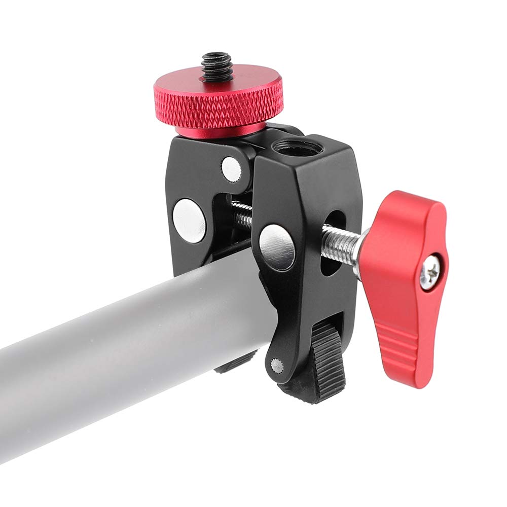 Kayulin Crab Clamp Holder with 1/4" Screw Adapter for Studio Flash Light Camera Tripod (Red, 2 Pieces)