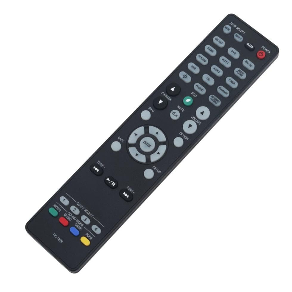 RC-1228 Replacement Remote Control for Denon Integrated Network AV Stereo Receiver in Living Rooms or Rooms, No Programming or Pairing Needed, Replace