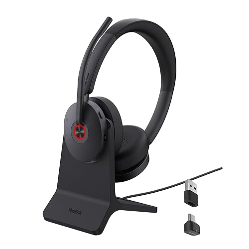 Yealink BH74 UC ANC Bluetooth Headset with Microphone for Hybrid Work, Microsoft Teams Premium Open Ofﬁce Certified Headsets with 6-mics Active Noise…