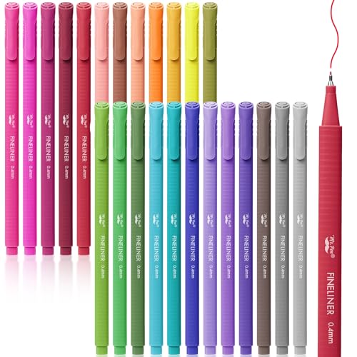 Mr. Pen- Colored Fineliner Pens, 24 Pack, 0.4mm Tip