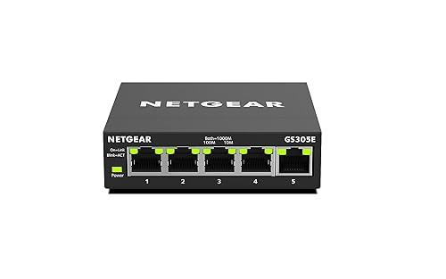 NETGEAR 5-Port Gigabit Ethernet Easy Smart Managed Essentials Switch GS305E - Desktop or Wall Mount, Home Network Hub, Office Ethernet Splitter