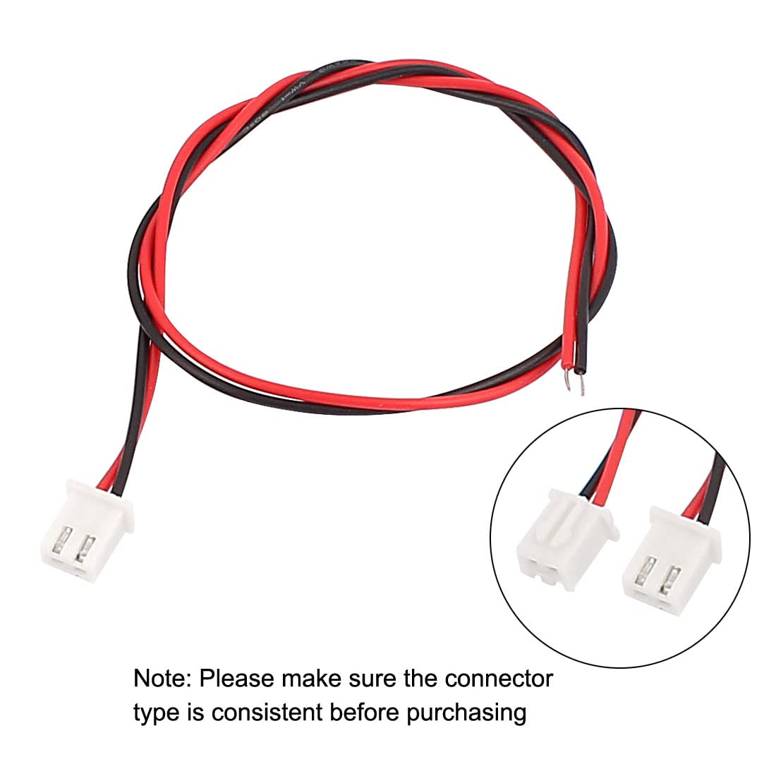uxcell a15112300ux0203 JST-XH 2.5mm 2-Terminal Female Connector Cable Wire 300mm Length (Pack of 43)