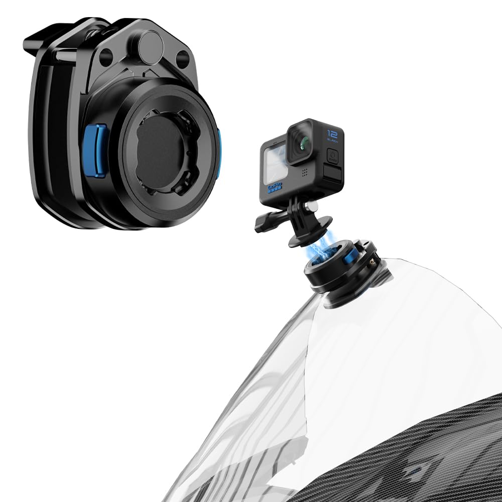 SUREWO Motorcycle Windshield Clip for Go pro,Magnetic Motorcycle Windshield Clip Camera Mount Compatible with Gopro Hero 13/12/11/10/9/8/7,DJI Action