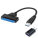 FRIGRAF High Speed SATA to USB 3.0 Cable, SATA to USB Adapter for 2.5”SSD & HDD,2in1 Sata Cable Type-C/Type-A (USB to 2.5 SSD HDD)