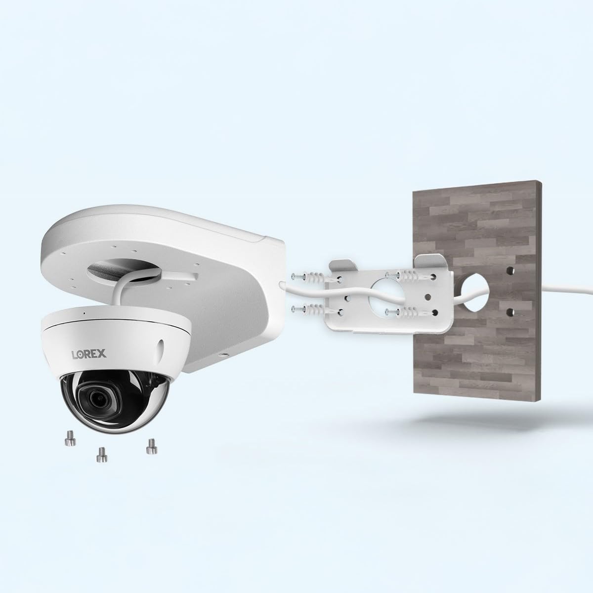 Lorex Wall Mount for Dome Security Cameras, White - Convenient Wall Mount Frame for Indoor and Outdoor Security Cameras, Easy Installation