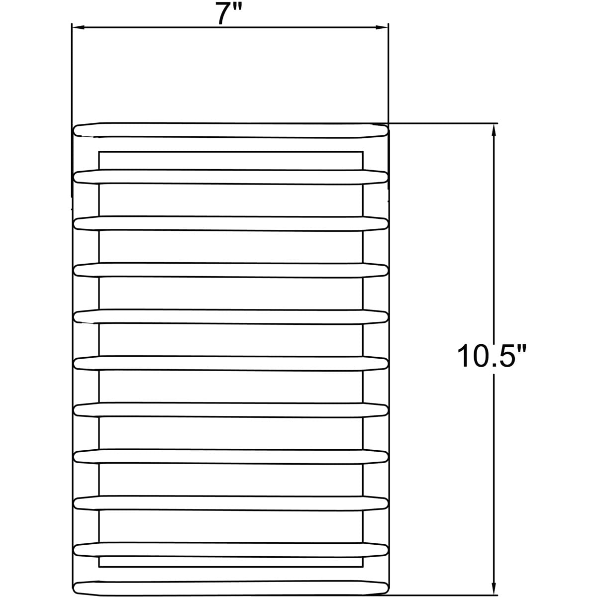 Bermuda - LED Outdoor Rubbed Bulkhead Wall Light - 11"H - Satin Finish - Ribbed Frosted Glass Shade