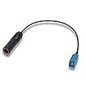 Bingfu Car Antenna Adapter Vehicle Stereo FM AM Radio Antenna Adapter Fakra Z Female to DIN Socket Connector Cable 30cm 1 feet for Car Stereo Audio HD