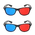 2Pcs Red and Blue 3D Glasses Universal TV Movie Dimensional Video Frame 3D Glasses DVD Game Glass 3D Style Glasses for 3D Movies Games, 3D Viewing