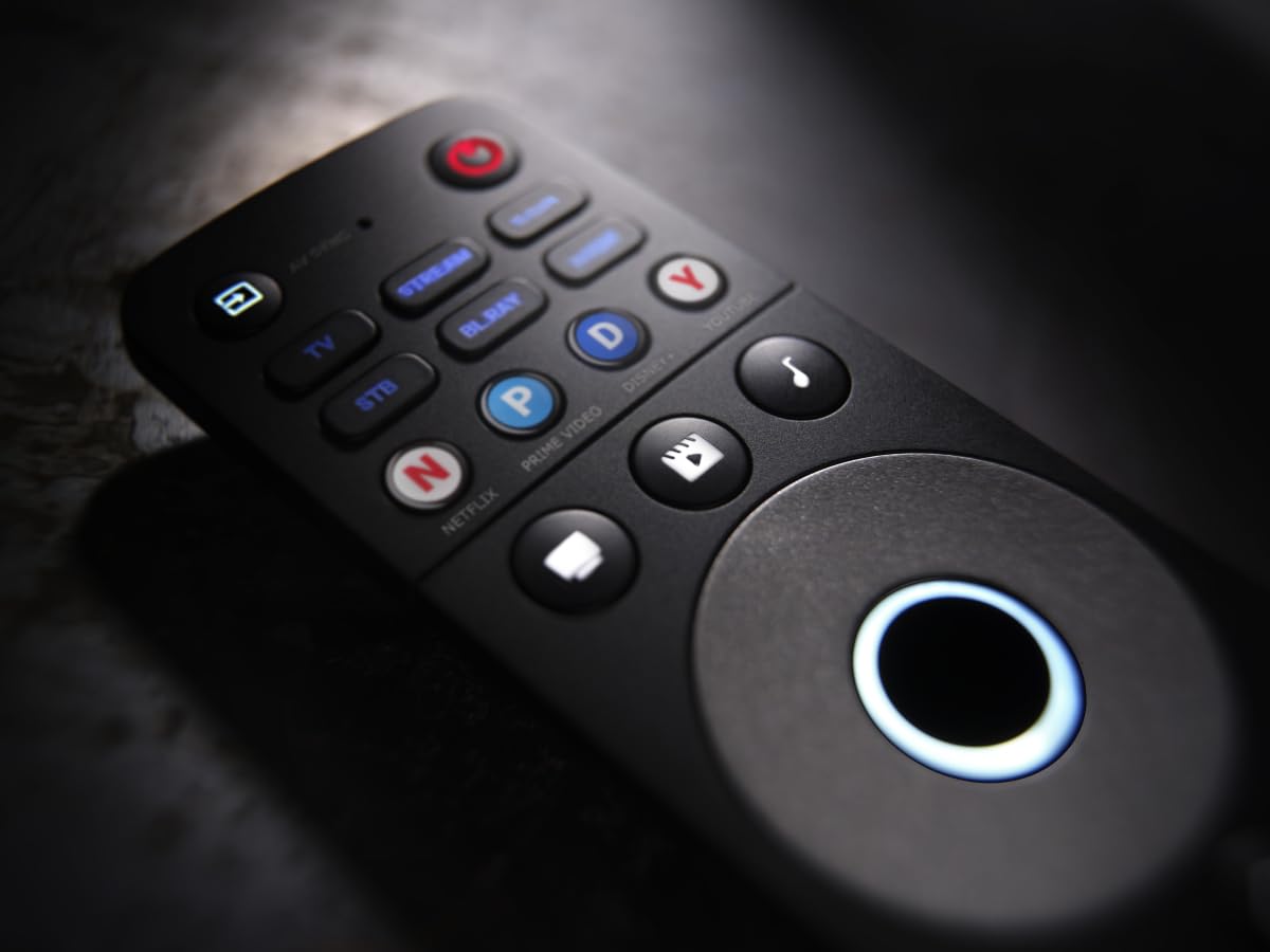 One for All Urc7966 Smart Control Pro 6 (New, in Retail Packaging), 6 Device Universal Remote with Four App Shortcut Keys, Easy Setup with Phone App and Fully Backlit - Black