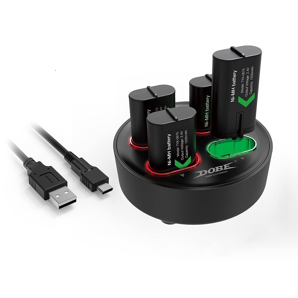 GAMFAMI Rechargeable Battery Packs for Xbox One/Xbox Series X|S, 4 X 1200mAh Xbox One Controller Battery Packs, Rechargeable Batteries with Charging