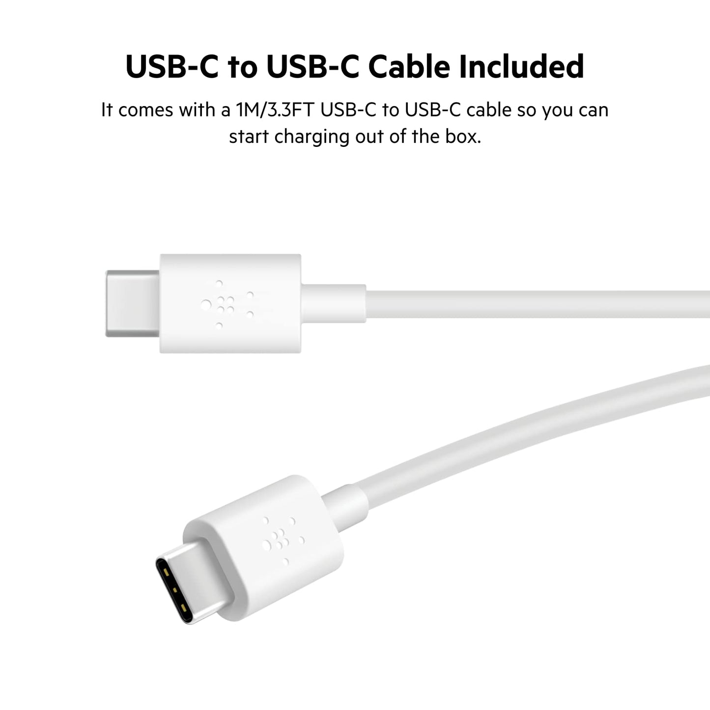 Belkin USB C Charger Block 37W - 25W USB-C Port + 12W USB-A Port for PPS Charging Apple iPhone 17, Air, Pro, Pro Max, AirPods, Samsung Galaxy S25