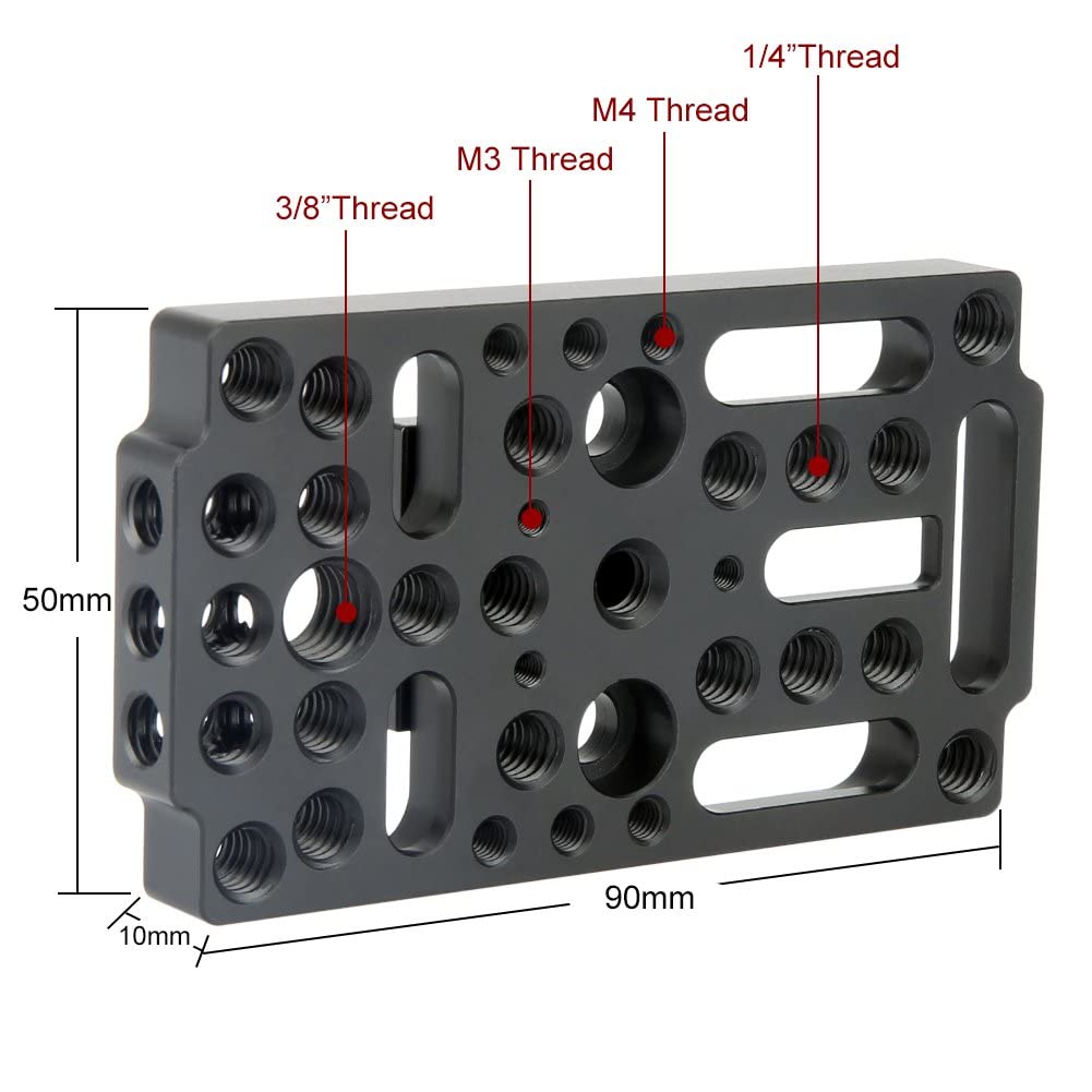 NICEYRIG Multifunctional Cheese Easy Plate Kit with V-Lock Male Adapter for Railblock, Dovetail and Short Rod