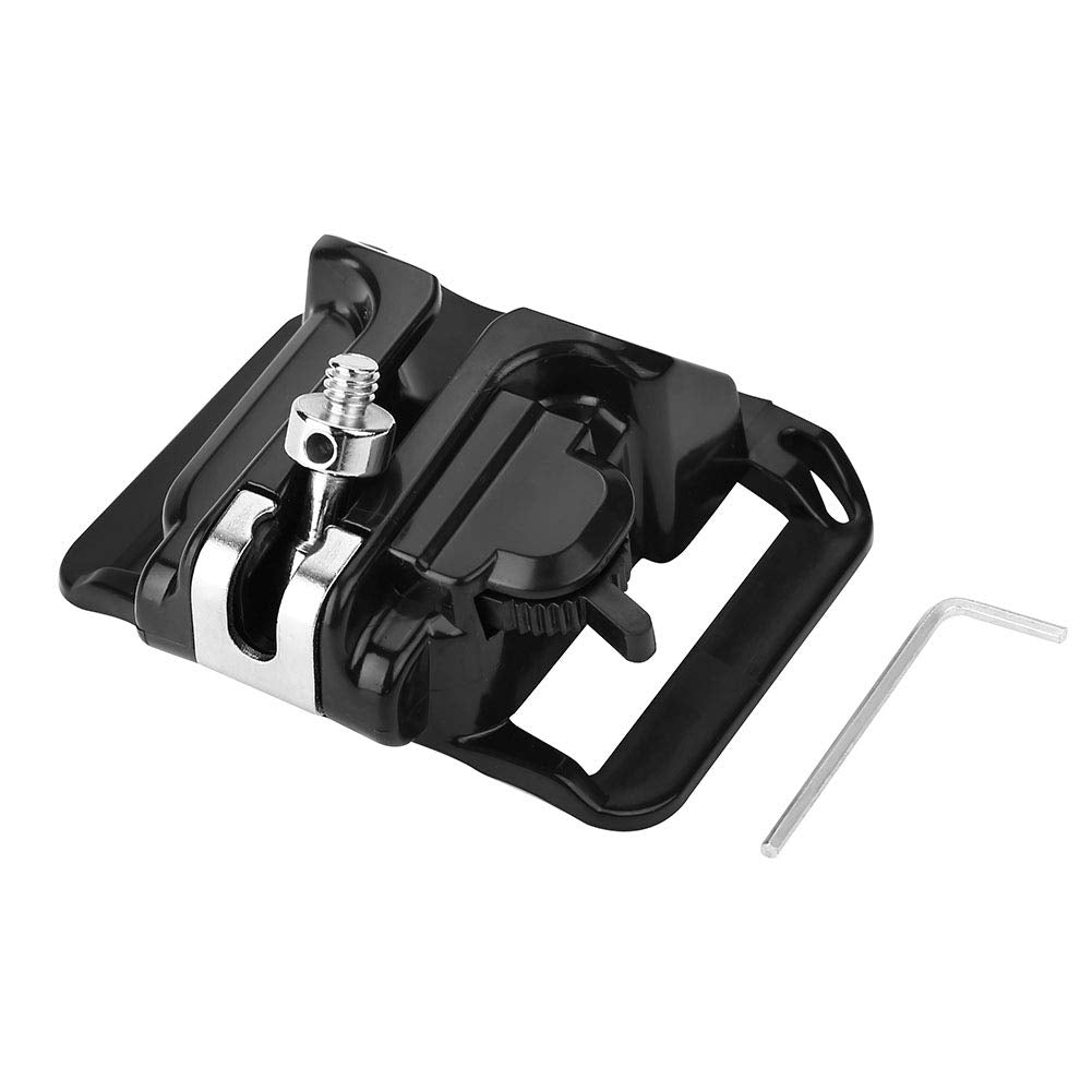 Acouto Belt Buckle for Camera, DSLR Camera Plastic + Metal Hanger 1/4in Screw Mount Quick Release Waist Belt Buckle Holder