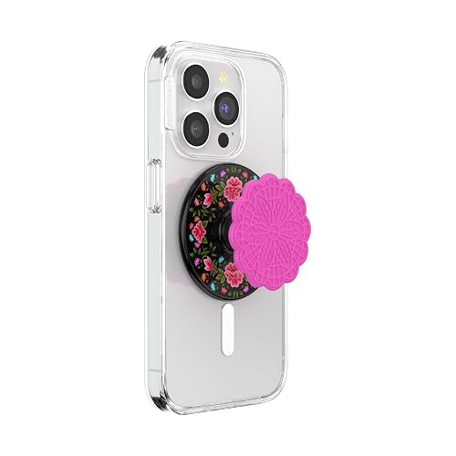 PopSockets Phone Grip for MagSafe, Magnetic Holder, Phone Stand, Hot Pink - Papel picado