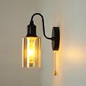 VinTopsh Vintage Glass Wall Sconces with Pull Chain Switch,Bathroom Vanity Wall Light Fixtures for Kitchen Living Room Bedroom Bath Hallway