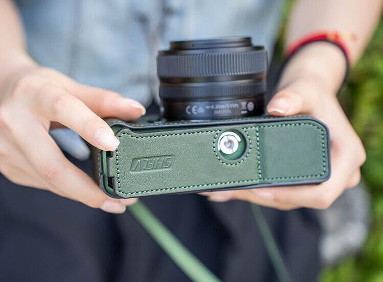 CAMINSTARRY Genuine Leather Camera Half Case Cover Bag With Hand Grip for Zf Camera Accessories Retro Brown Coffe Cover Handmade
